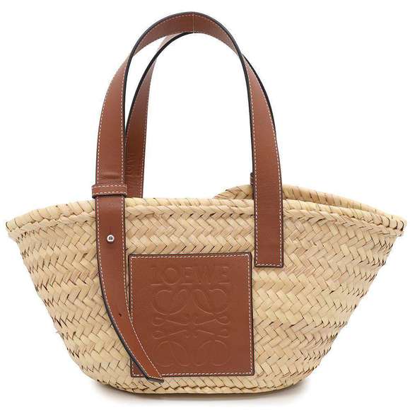 Loewe Calfskin Basket Raffia Bag - Picture 1 of 8